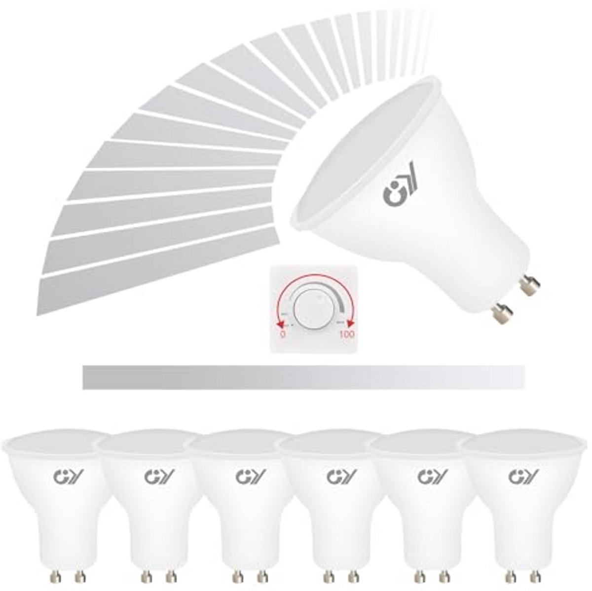 Dimbare GU10 LED Lamp 7W 630 Lumen Koud Wit 6500K - 6 Stuks