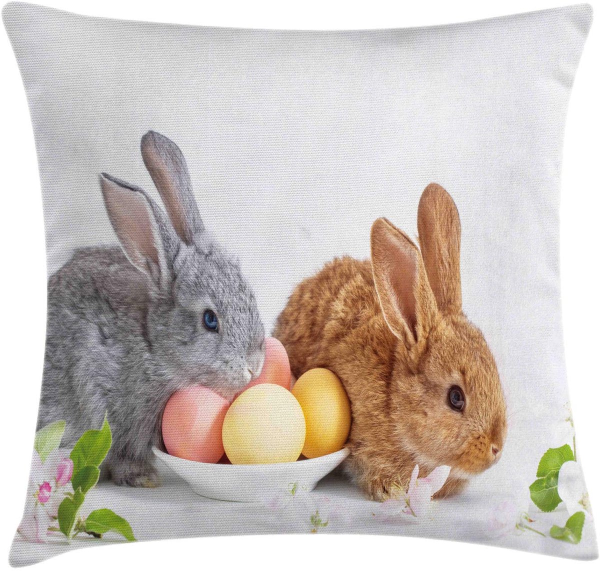 ABAKUHAUS Paashaas kussenhoes – dubbelzijdig bedrukt – 40x40 cm Mehrfarbig