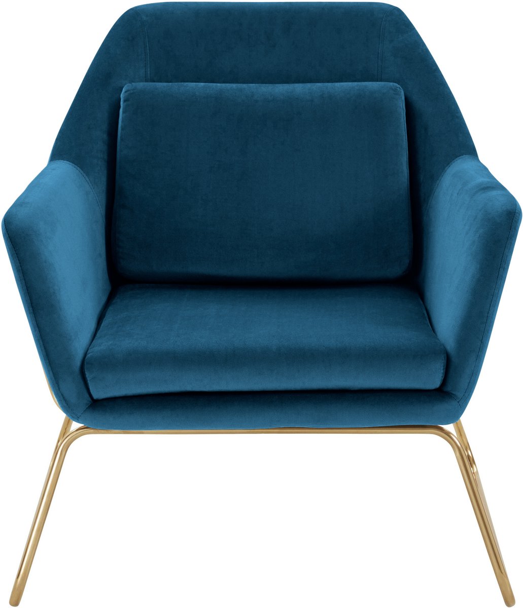 Julian-Fauteuil Petrol Velvet Gold