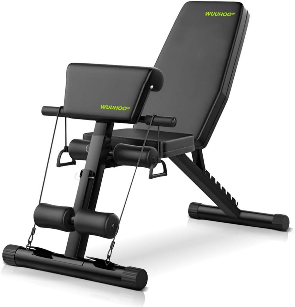 Verstelbare Halterbank met Weerstandsbanden en Ergonomische Bekleding voor Thuisfitness