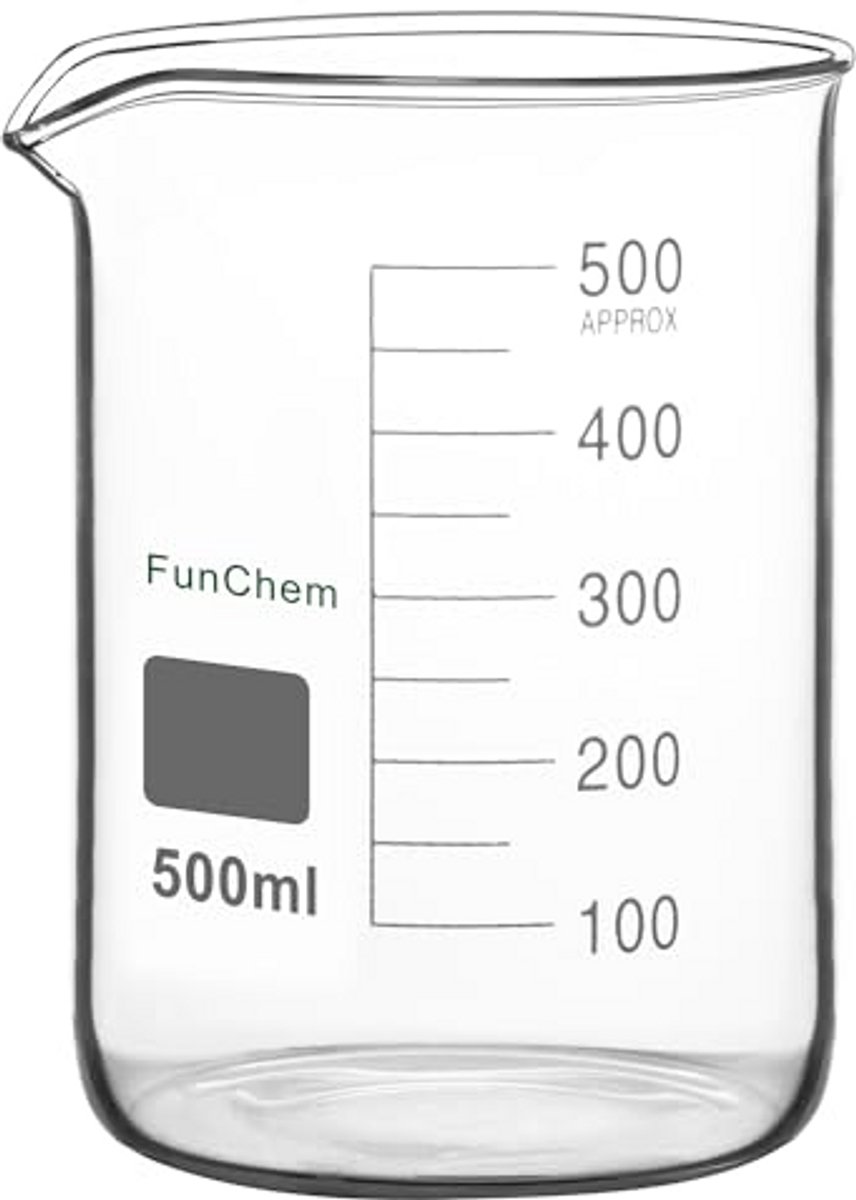 Gegradueerde glazen laboratoriumbeker met schenktuit - 500 ml