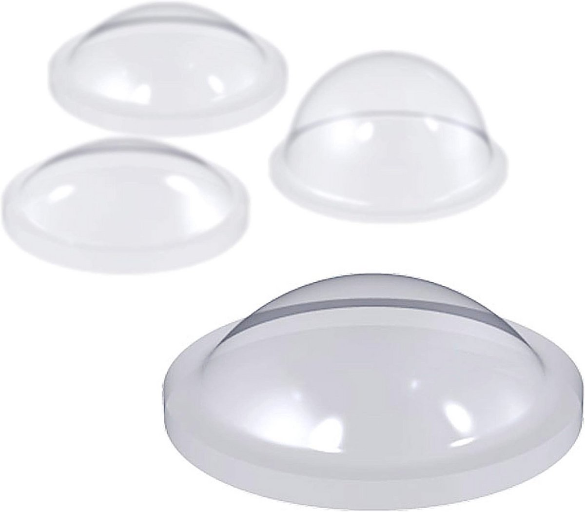 Zelfklevende halve bol van polyurethaan - Ø 7,9 x H 2,5 mm - 49 stuks