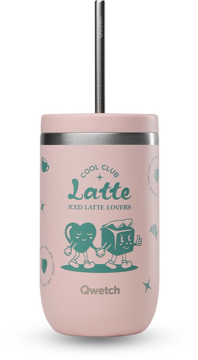 Qwetch - Cold Cup isotherm - Cool Club Roze- 470ml