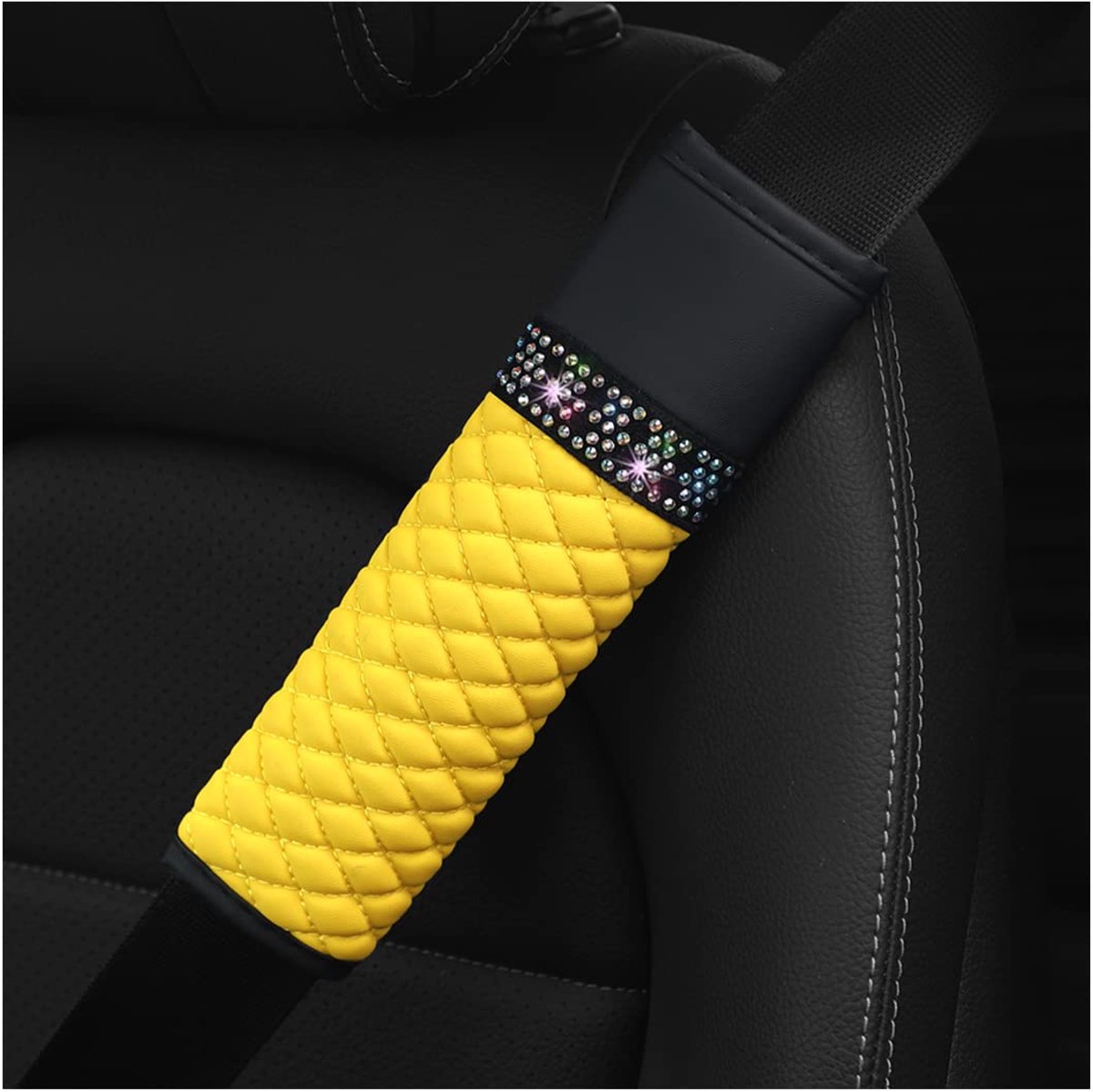 2-pack van 2 autogordelbeschermers 2-pack veiligheidsgordelbeschermers voor volwassenen Veiligheidsgordelbeschermer Veiligheidsgordelbeschermer (geel)