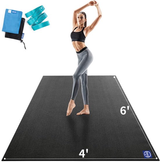 MRO Grote yogamat - 6 'x 4' x 9 mm extra dik, ultra comfortabel, niet