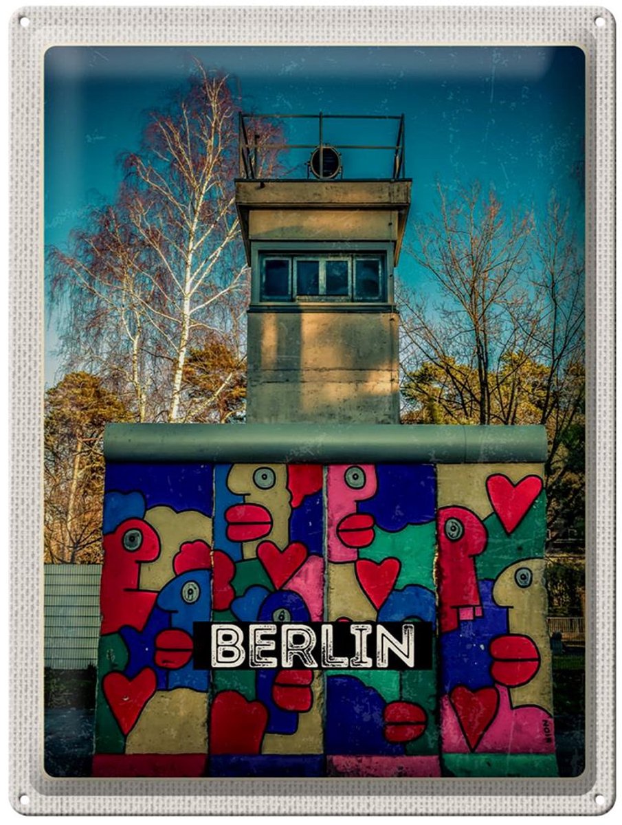 Blechschild Reise 30x40cm Berlin Deutschland Bunt Gemälde