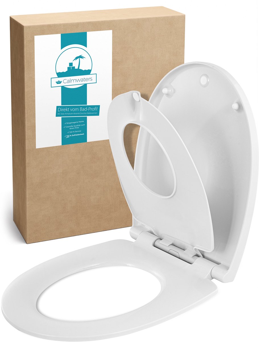 Calmwaters Family - WC-bril - Wit - Duroplast - Met Kinderzitje - Softclose - Afneembaar
