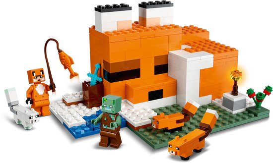 LEGO Minecraft 21178 Le Refuge du Renard, Jouet de Construction