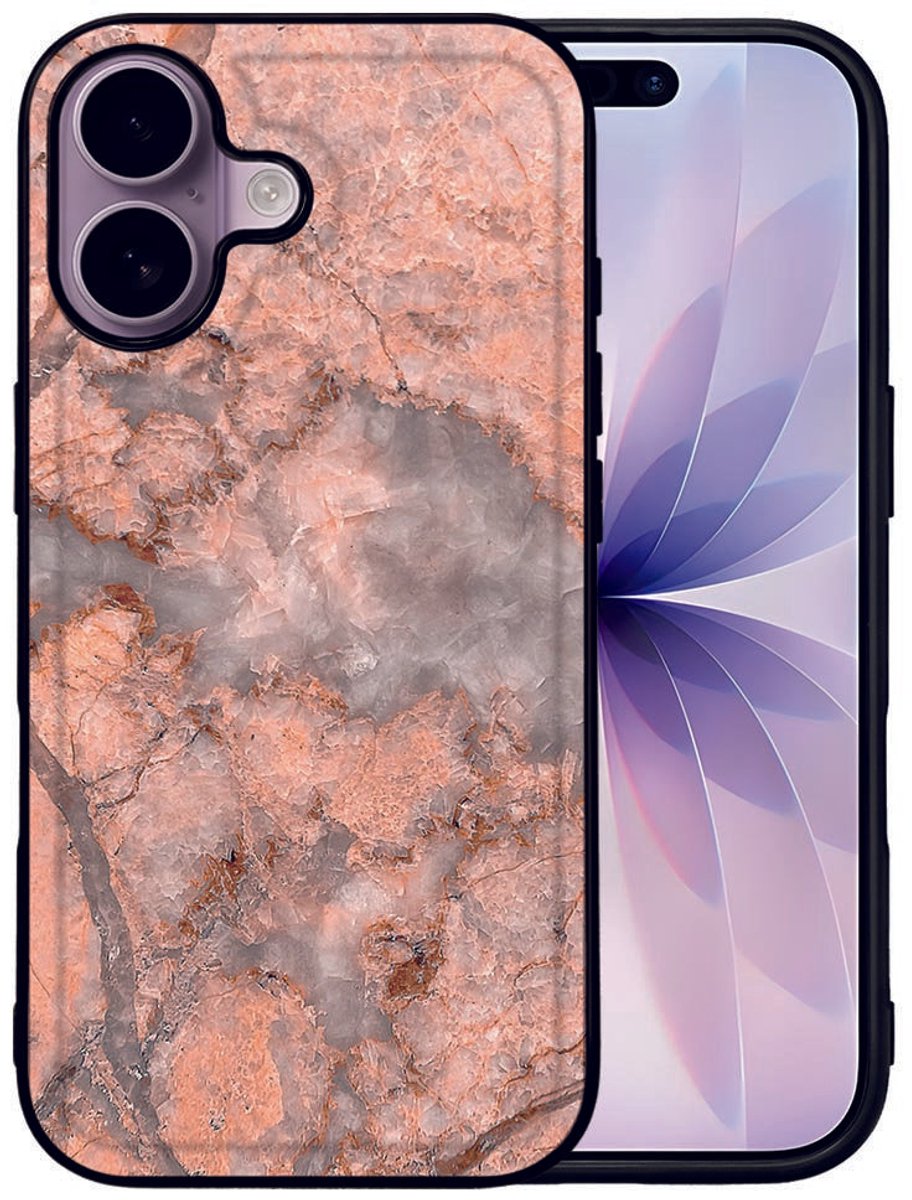 voor Telefoonhoesje Apple iPhone 17 Marmer Oranje