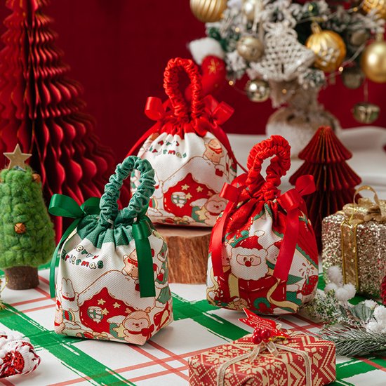 SUNCOLOR Lot de 24 petits sacs cadeaux de Noël avec papier de soie