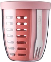 Mepal - Ellipse fruit & veggie pot - 600 ml - Incl. vorkje - Vivid mauve
