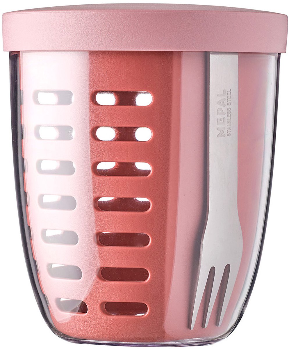 Mepal - Ellipse fruit & veggie pot - 600 ml - Incl. vorkje - Vivid mauve