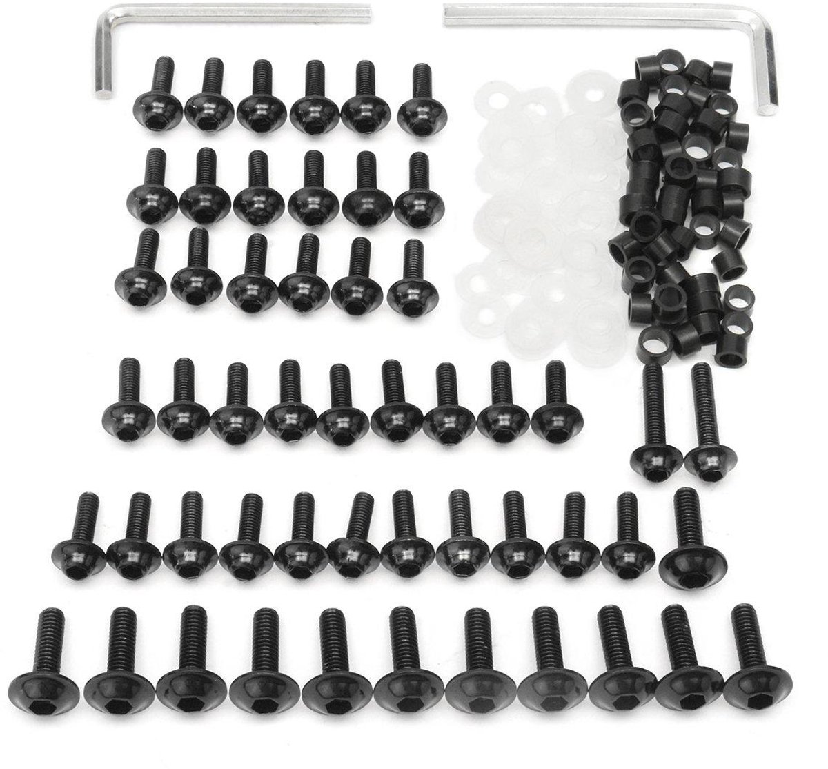 Provento - Motorfiets Bekleding Kit met Schroeven en Bevestiging Clips - Zwart - Yamaha YZF R6 - 1999 2000 2001 2002