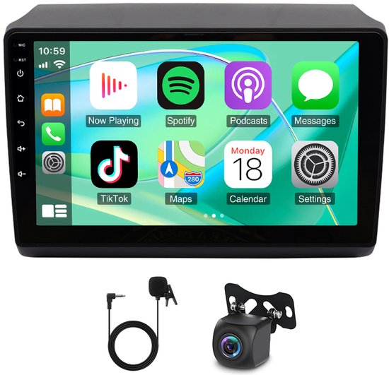 9 Inch Auto Radio Android 14 Met Compatible Carplay GPS Voor Fiat Ducato Citroën Jumper Peugeot Boxer 2011-2023 4GB+64GB AHD Camera Aftermarket