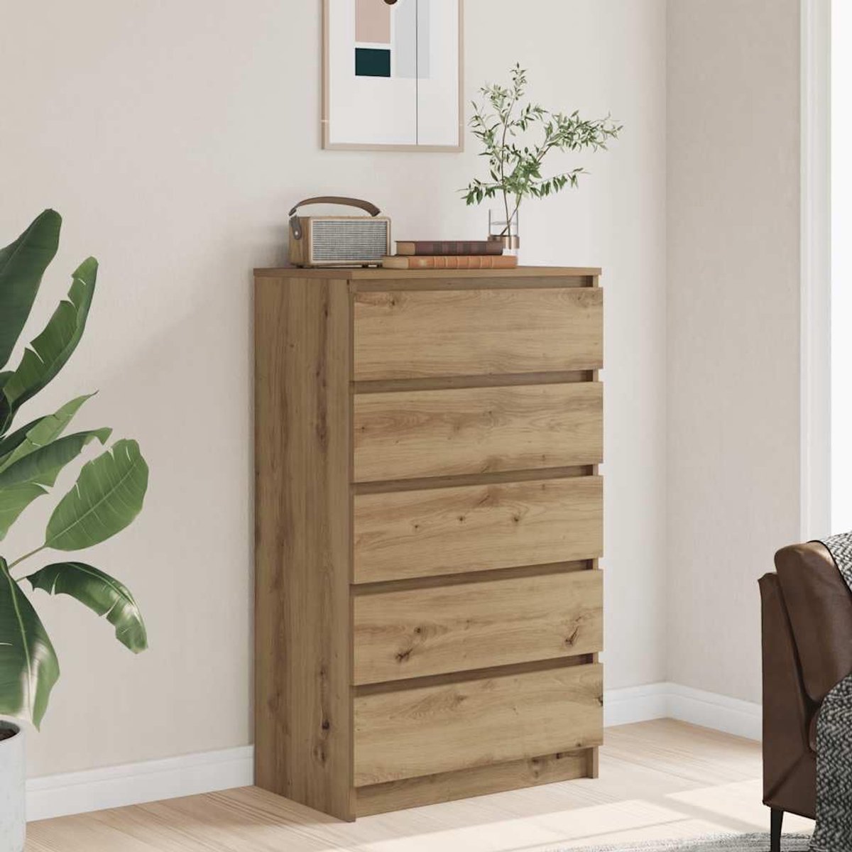 Schubladenschrank “Artisan Oak Luxe” – - 60x36x103 cm - Oak Luxe” – Moderne Kommode - Medahomestore