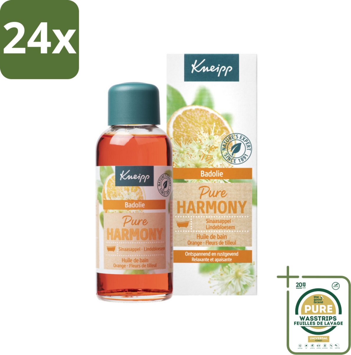 Kneipp - Badolie - Oranje lindebloesem - 100 ml - Voordeelverpakking - 24 stuks - Lindebloesem badolie - Ontspannende badolie