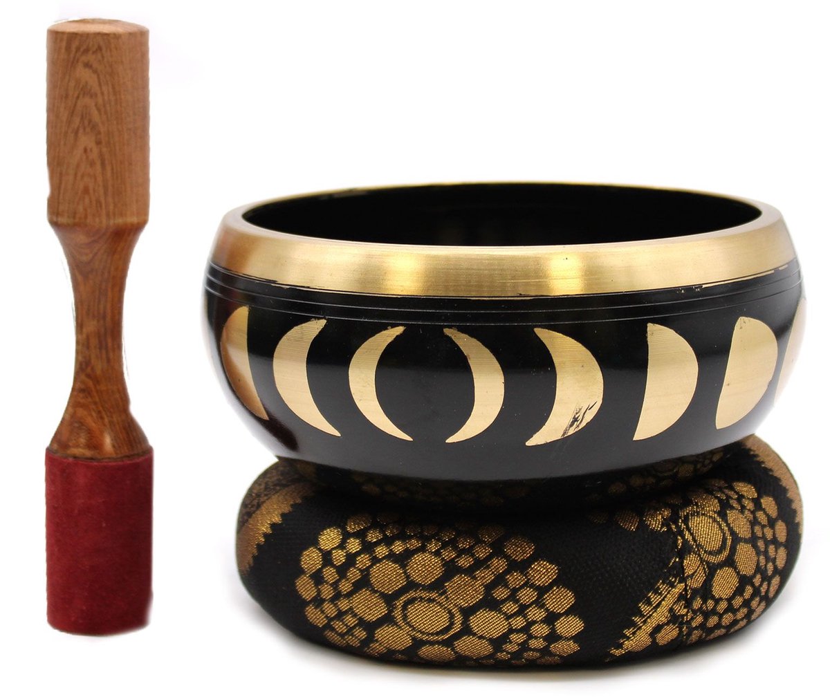 Grote maanfase klankschaalset - zwart 14 cm