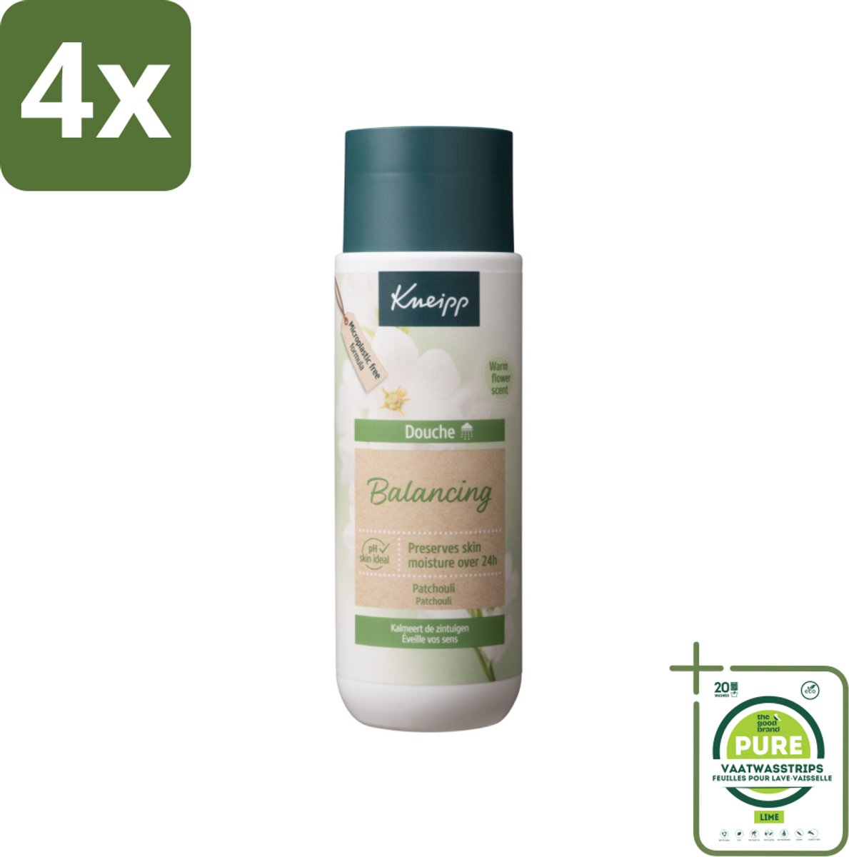 Kneipp - Douchegel - Patchouli - 200 ml - Voordeelverpakking - 4 stuks - Douchegel - Patchouli