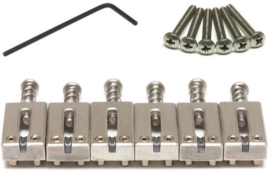 Graph Tech String Saver PG-8000-00 Brushed Steel brugzadels voor ST- en TE-stijl gitaar (set van 6)