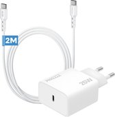 25w super snellader met usb C oplaadkabel 2m - Fast charger - Power adapter met usb C naar usb C kabel