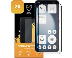 2-Pack MobyDefend Screenprotectors - Geschikt voor Nothing Phone (3a) Lite - Screensavers Met Zwarte Randen - Gehard Glas