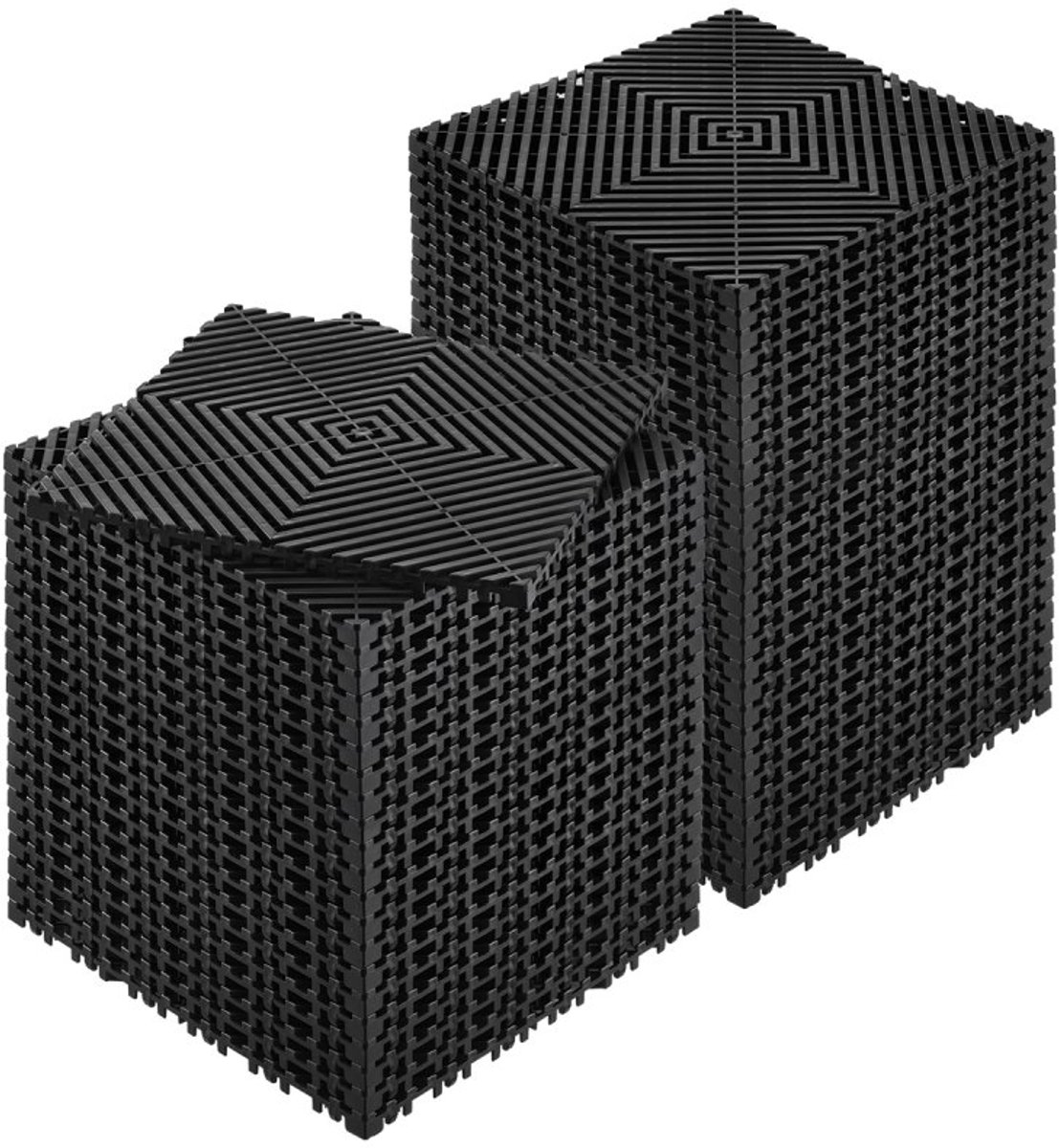 Drainage vloertegels - Interlock kliktegels - Afmeting 31 x 31 cm per tegel - Set van 50 stuks - Antislip - Snelle waterafvoer - Voor Douche, Garage en Tuin - Zwart