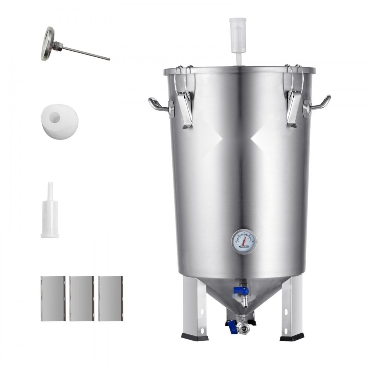 Bierbrouwsysteem - Bierbrouwapparaat RVS 30 L - Brouwketel Met Gistvat - Met Kraan & Klep - Deksel & Handvat - Inclusief Voetstuk - Voor Thuisbrouwen