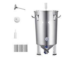 Bierbrouwsysteem - Bierbrouwapparaat RVS 30 L - Brouwketel Met Gistvat - Met Kraan & Klep - Deksel & Handvat - Inclusief Voetstuk - Voor Thuisbrouwen