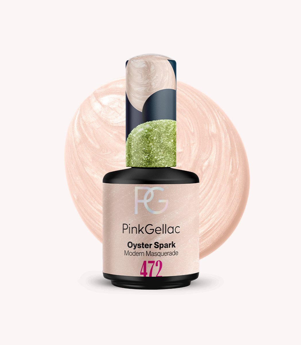 Pink Gellac Gellak - 472 Oyster Spark 15ml - Glitter Gel Nagellak - Parelmoer - Modern Masquerade Collectie - Gel Nagels Producten