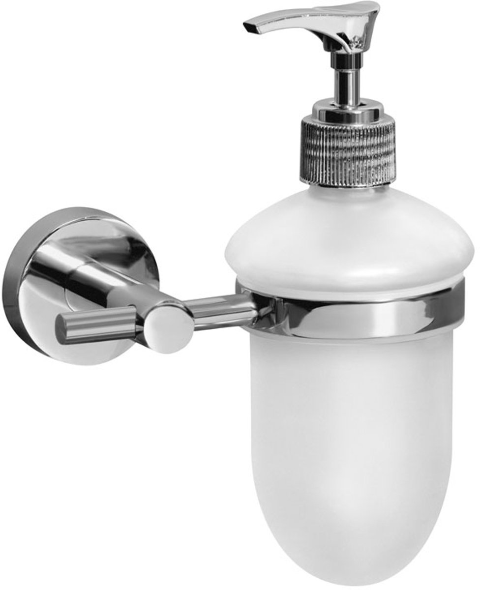 Merkloos Glazen Zeepdispenser Wandmontage Chroom 300ml