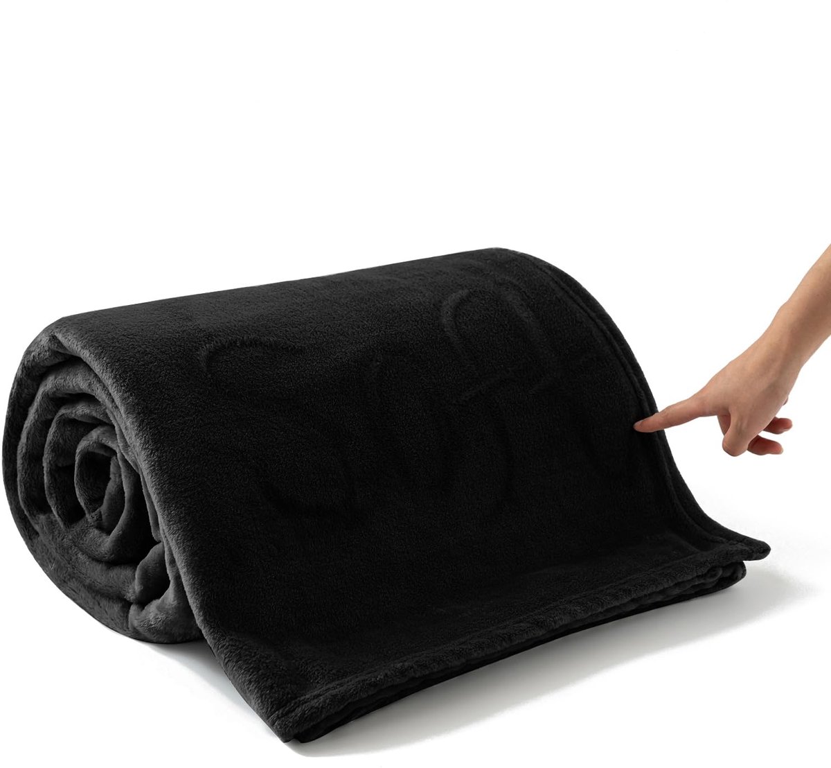 Unyqoos Zachte en warme fleecedeken voor bed of sofa, groot formaat Zwart
