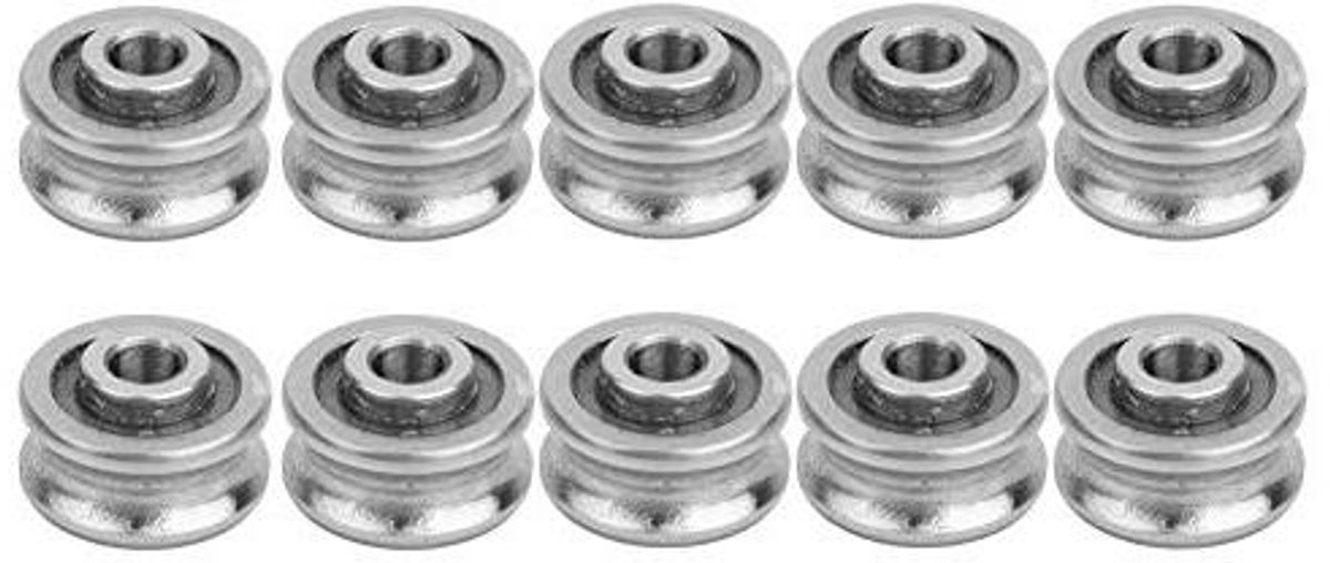 EGoods U-Groeflager SG15 voor Computerborduurmachine Industrieel Roestvrijstalen Lager Hoge Precisie Skateboard 5x17x8mm 10 Stuks