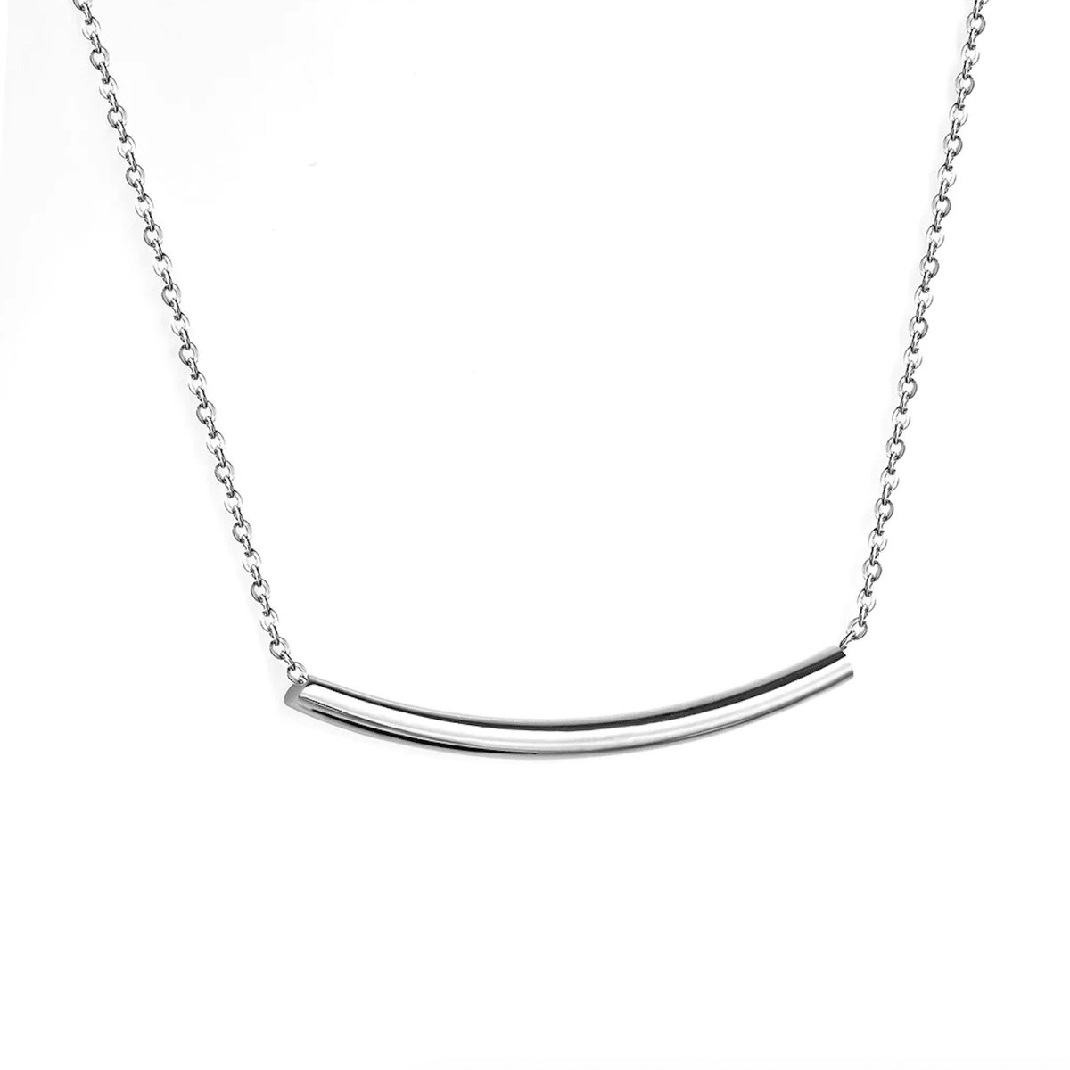 Planet Pink - Ketting elegante bar zilver - Stainless Steel - Roestvrij Staal rvs - Waterproof
