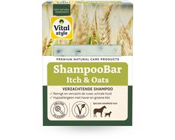 VITALstyle Shampoobar - Itch & Oats - Hondenshampoo - Paardenshampoo - Bij Krabben, Schuren & Kale Plekken - Met Haver & Groene Klei- 180 g
