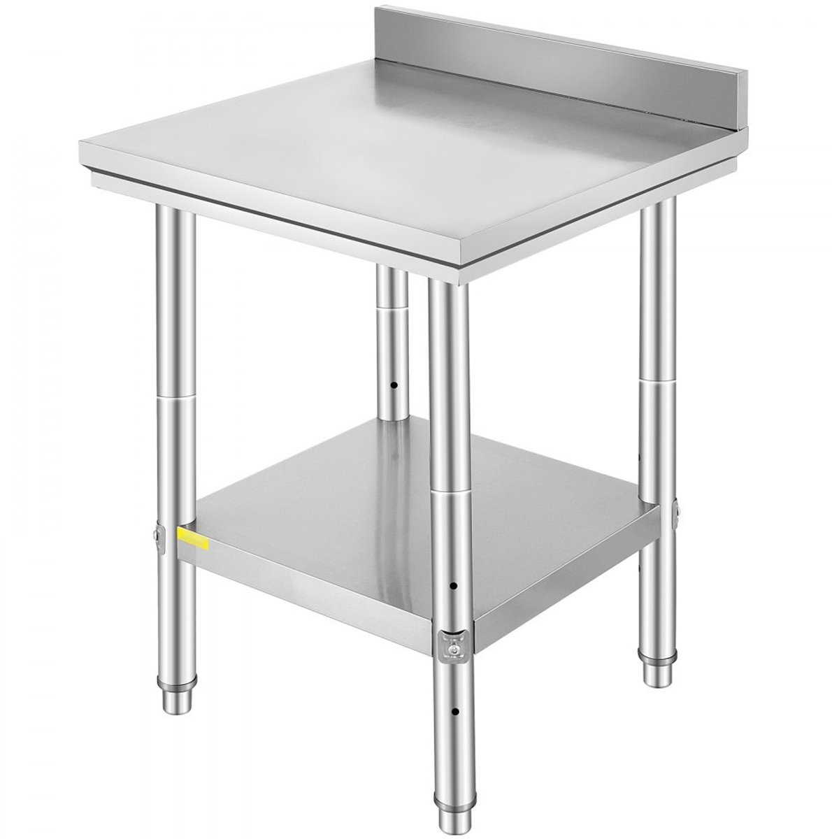 RVS werktafel - Werkbank met achterwand - 60 x 60 cm - Hygiënisch en eenvoudig te reinigen - Voor keuken/horeca en garage/werkplaats - Multifunctioneel - Zilver