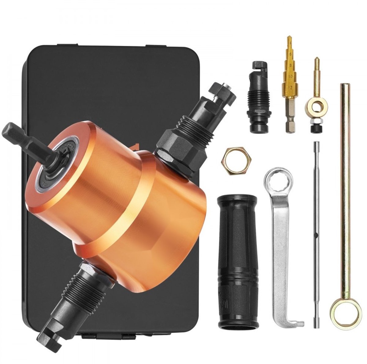 Plaatschaar/Knabbelschaar Opzetstuk - Metaalschaar Voor Boormachine/Slagmoersleutel - Max. Snijdikte 1,6 mm - Toerental 1500–3000 tpm - Universeel - Slagvast - Zwart/Oranje