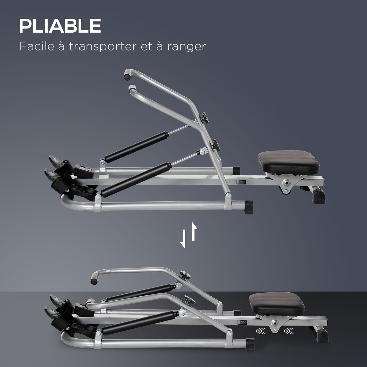 HOMCOM Roeitrainer - Staal - afbeelding 3