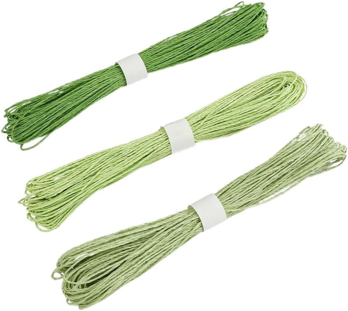 EGoods - 98,4 Yards Groen Papier Touw Raffia - Handgemaakt Craft Cord voor DIY Ambachten - Party Sieraden en Cadeauverpakking