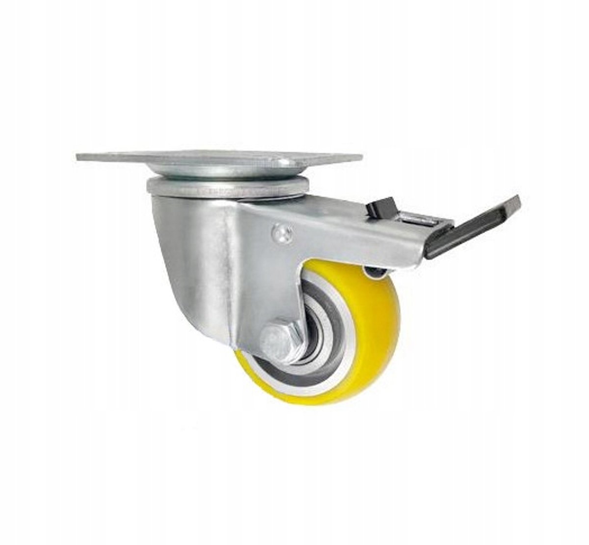 Zwenkwiel Aluminium-Polyurethaan met Rem Ø80mm - 200kg