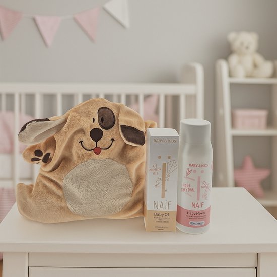 Naif Baby Kraamcadeau met Warmteknuffel Baby Olie & Poeder - Luxe Cadeauset - Giftbox - Perfect Geschenk voor Baby's van Naïf — afbeelding 2