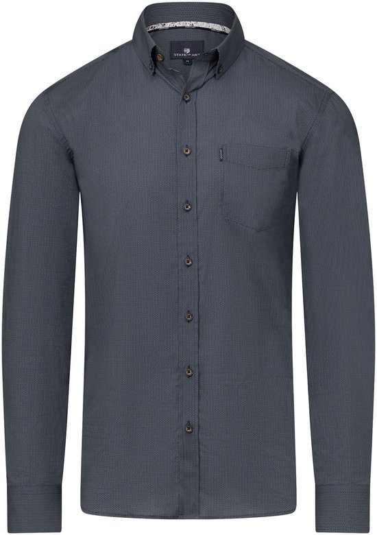 Chemise imprimée de Art Blauw Grijs - Taille M - Homme - Chemises décontractées