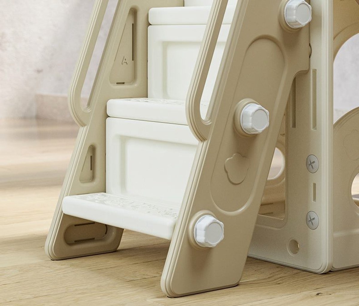 Speeltoestel Toren 3 in 1 Crème/Bruin met glijbaan voor binnen en buiten in de tuin - Peuter - Kleuter — afbeelding 7