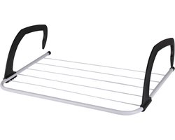 Storage Solutions Radiator droogrek - wit/zwart - metaal - 51 x 33 x 15 cm - handdoekrek - wasrek - 3 meter waslijn
