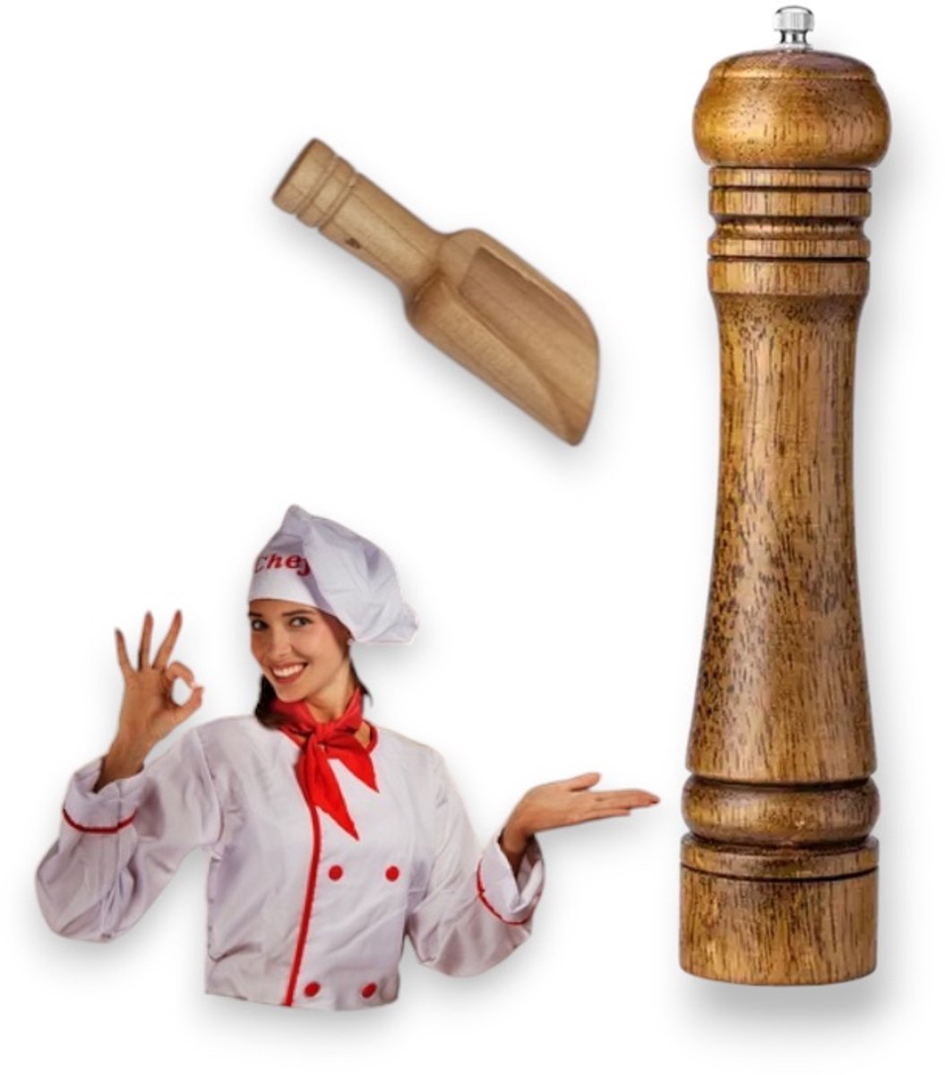 Houten Droom Pepermolen 27cm met Gratis Vulspeling