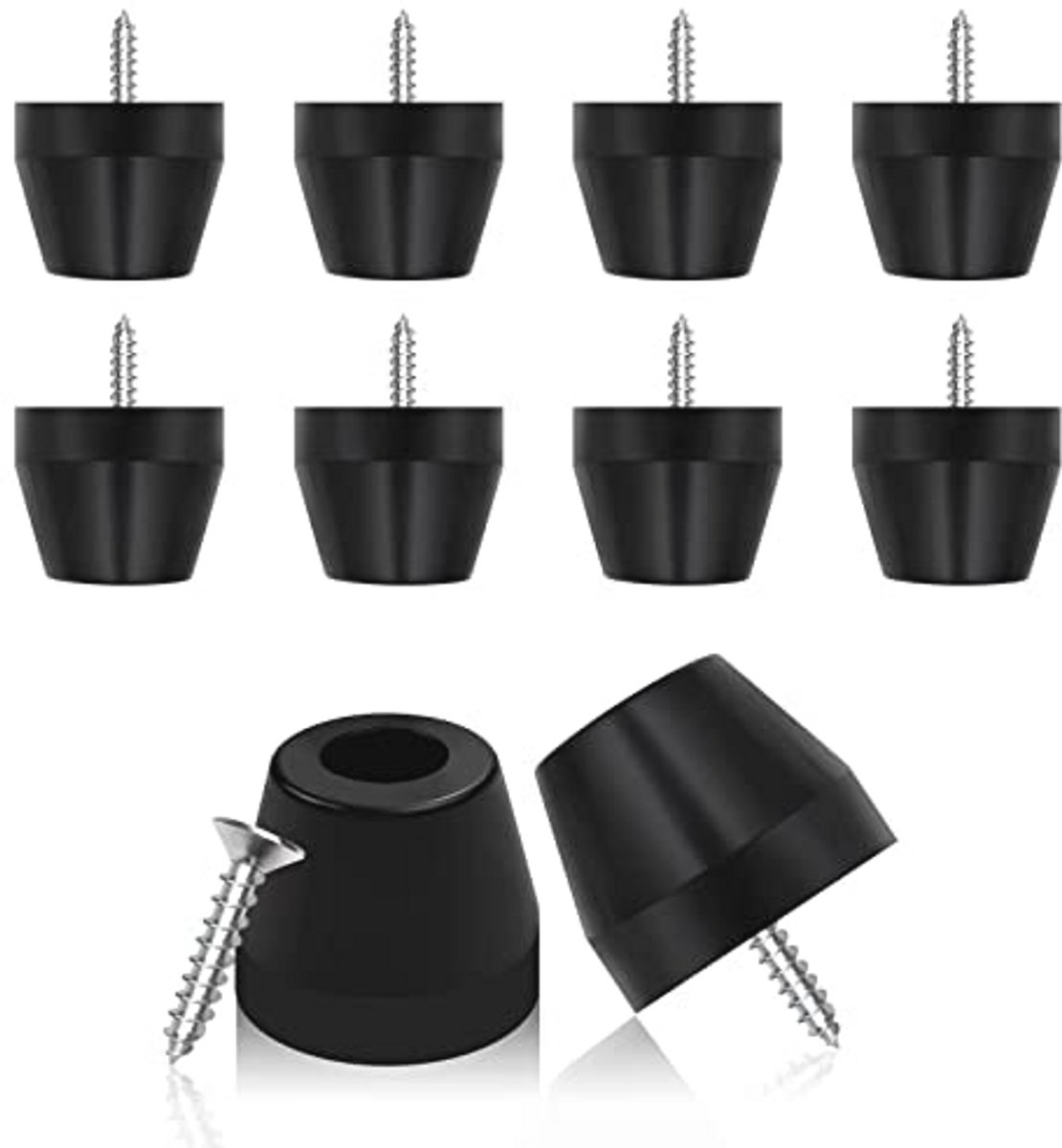 Rubberen Stoelpootbeschermers voor Harde Vloeren - Schroefbare Meubelglijders (25 mm, 8 Stuks)