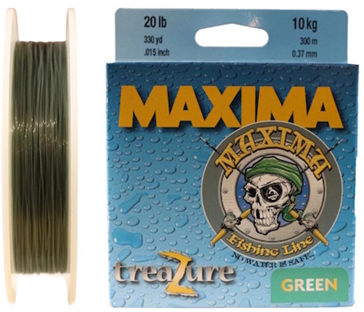 Maxima Maxima Treazure Green Monofilament Vislijn â€“ 250 meter 0.18MM / 5LB (2.27KG)