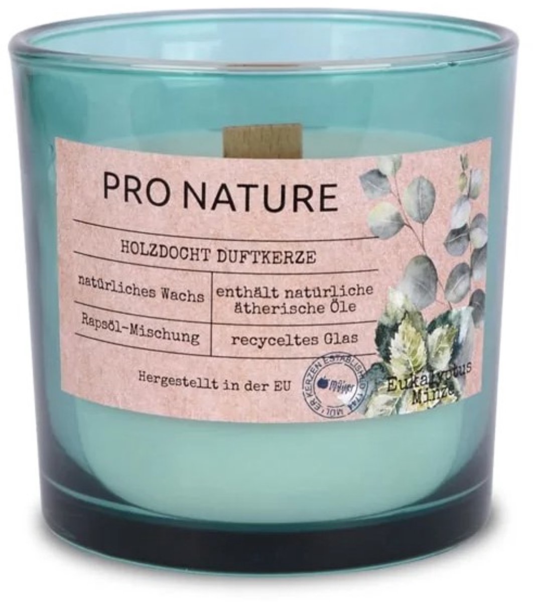 PRO NATURE geurkaars met houten lont
