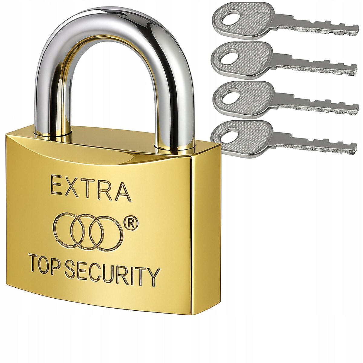 Versterkte Titanium Hangslot 60mm met 4 sleutels
