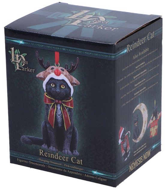 Nemesis Now Boule de Noël Renne Cat Multicolore
