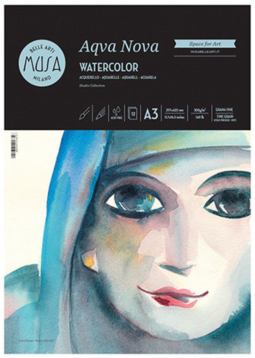 CWR Aqva Nova - Watercolor Block 300 gr Papierblok voor handenarbeid